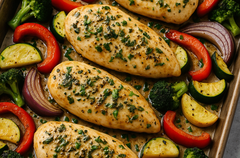 🧄 Sheet Pan Garlic Herb Chicken & Veggies