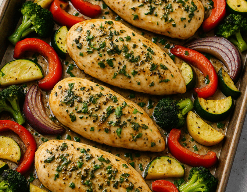 97dff87d-3303-417c-92df-79403e3e53c6-1.png 🧄 Sheet Pan Garlic Herb Chicken & Veggies