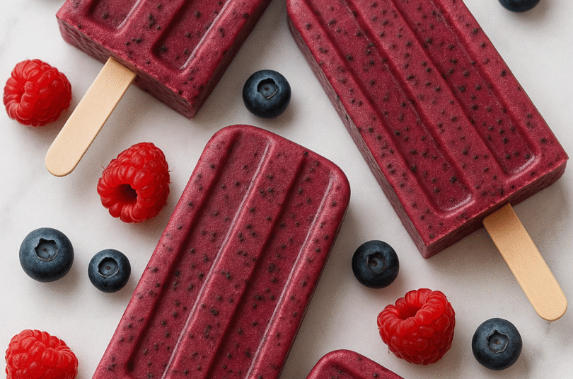 🍓 Chia Berry Popsicles