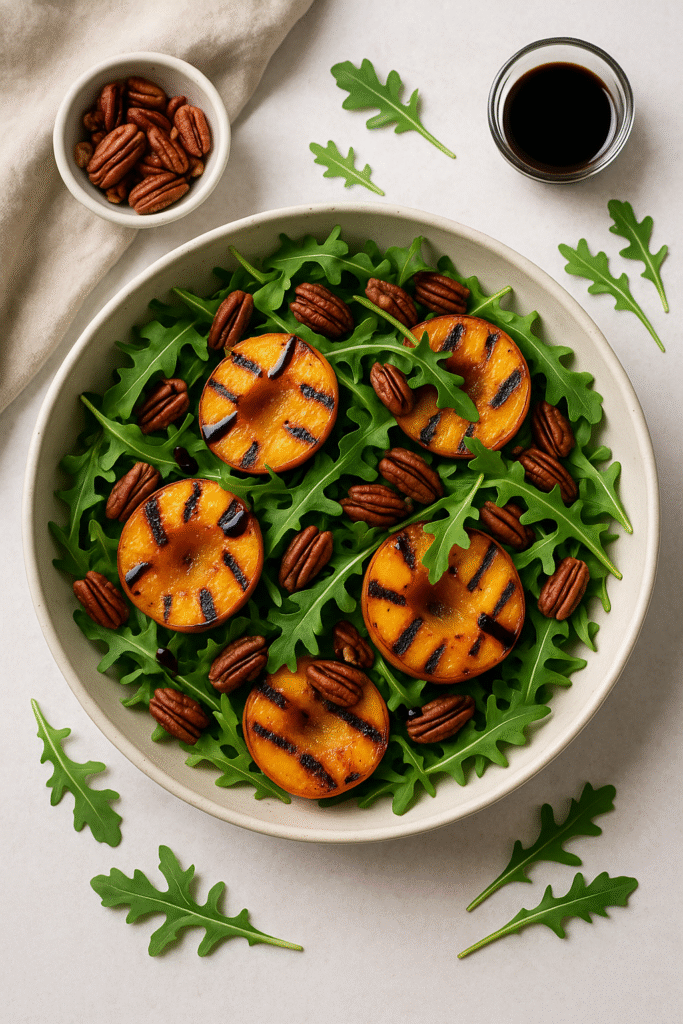 Charred Peach & Arugula Salad (Paleo, Fresh, Summer-Ready)