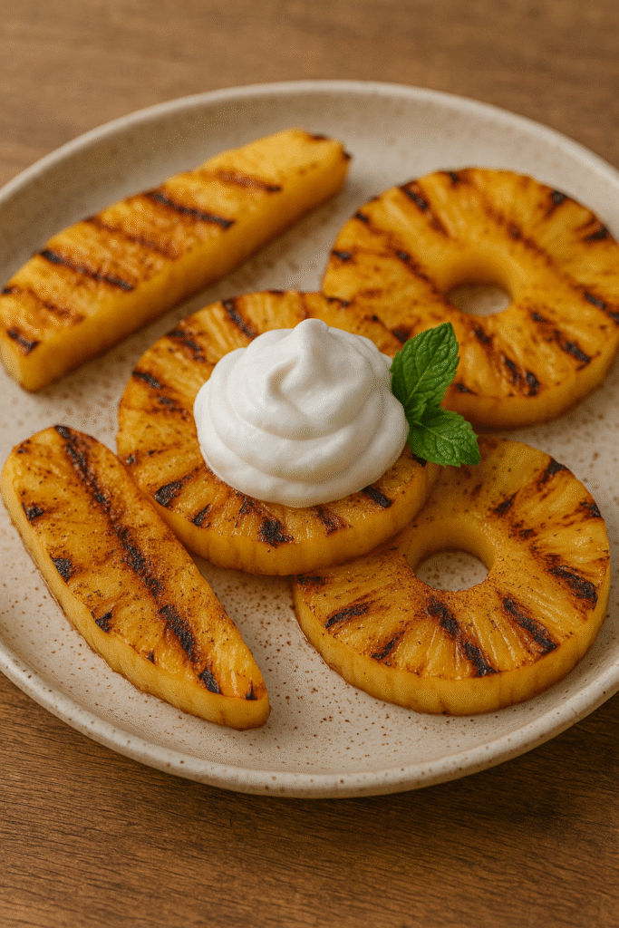 Grilled Pineapple with Coconut Cream (Sweet Tropical Treat)